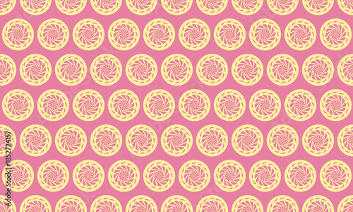 Elegant pastel pink and yellow repeating pattern.  Perfect for textile designs, website backgrounds, or scrapbooking.  This vibrant, symmetrical design evokes feelings of joy and optimism.