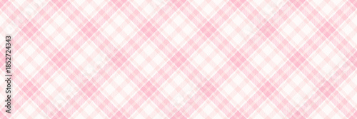 Carpet fabric textile plaid, geometric pattern seamless texture. International vector tartan background check in white and misty rose colors.
