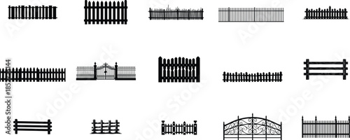 Collection of various fence and gate designs