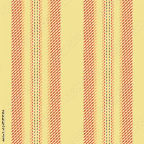Tndividuality seamless background stripe, volume fabric texture lines. Few year vector vertical pattern textile in yellow and red colors.