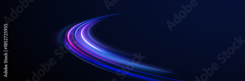 Motion streak line light vector futuristic abstract city.
