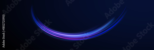 Vector futuristic line streak motion abstract light city.
