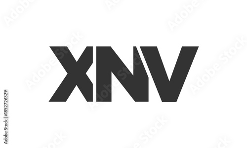 XNV logo design template with strong and modern bold text. Initial based vector logotype featuring simple and minimal typography. Trendy company identity.