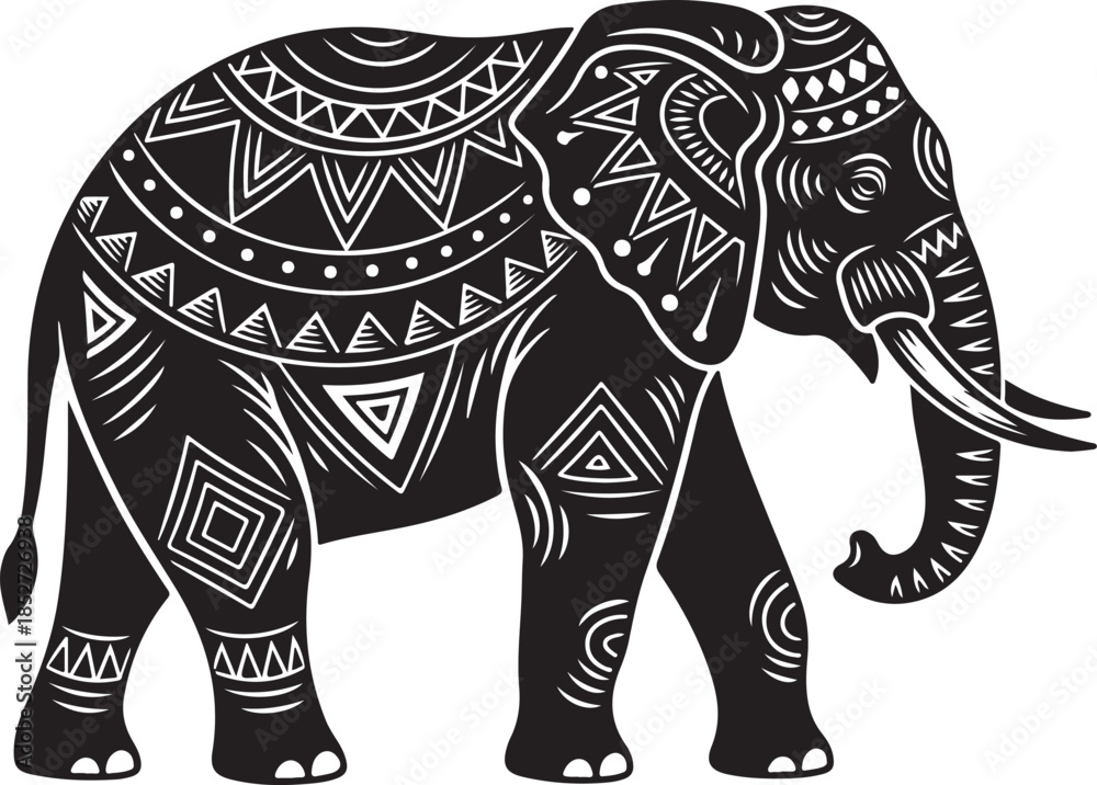 Fototapeta premium Mandala Elephant Tribal Art Vector Illustration