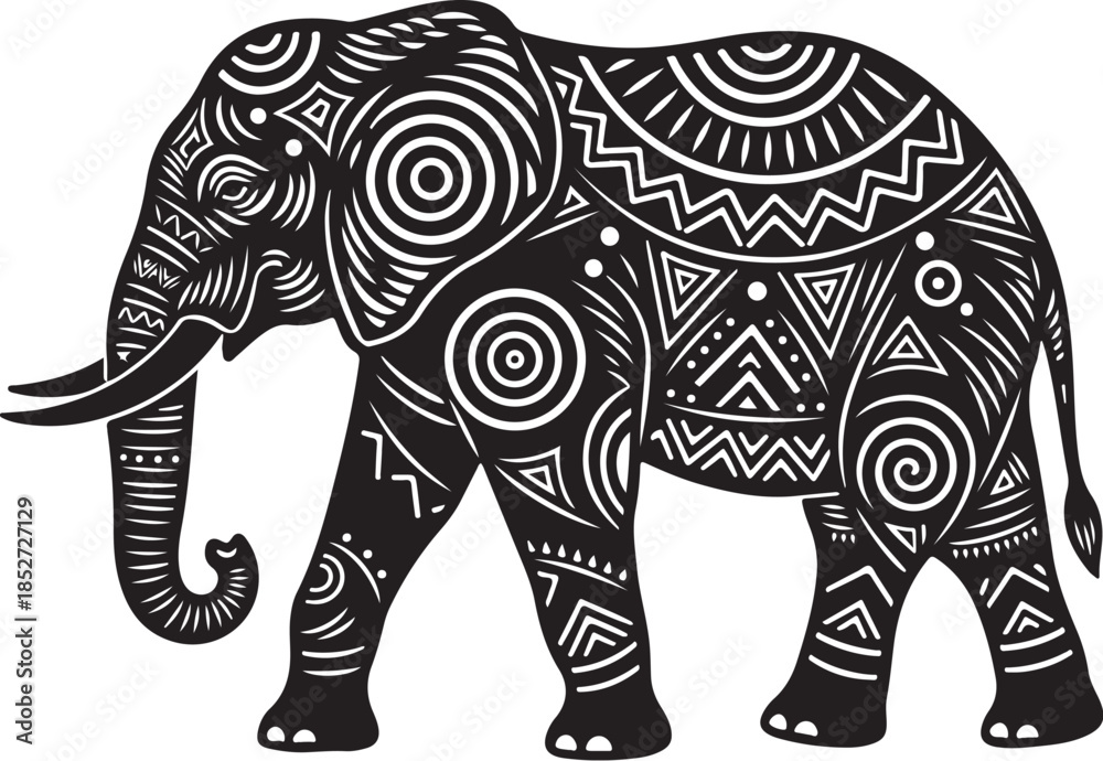 Fototapeta premium Mandala Elephant Tribal Art Vector Illustration