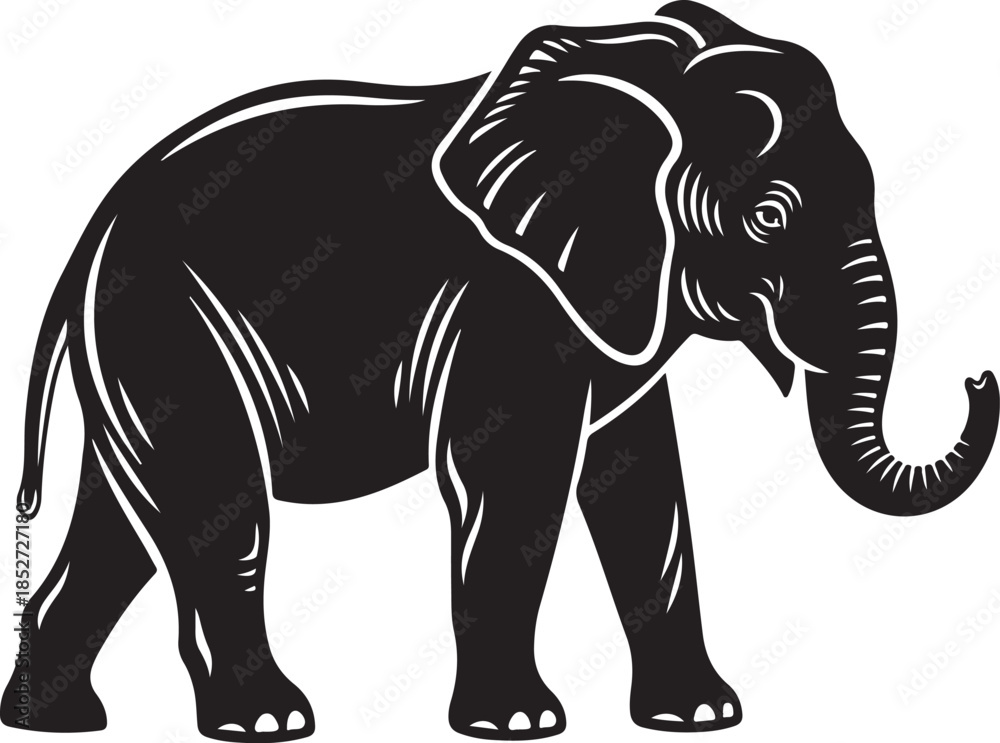 Obraz premium Ornate Mandala Elephant Line Art Illustration