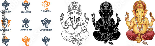 ganesh elephant logo on white bacground