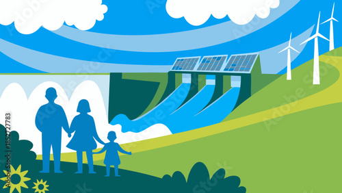 Renewable energy sources power a sustainable future for families and the environment