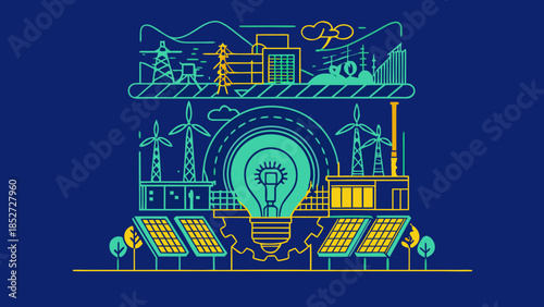 Sustainable energy solutions a modern illustration of renewable power sources