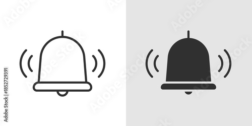Bell Icon showing a simple notification bell, representing alerts, notifications, reminders, and system messages.