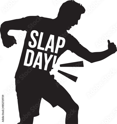 Slap day humorous silhouette graphic