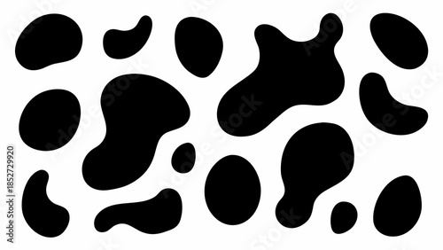 Abstract black and white organic shapes creating a spotted pattern