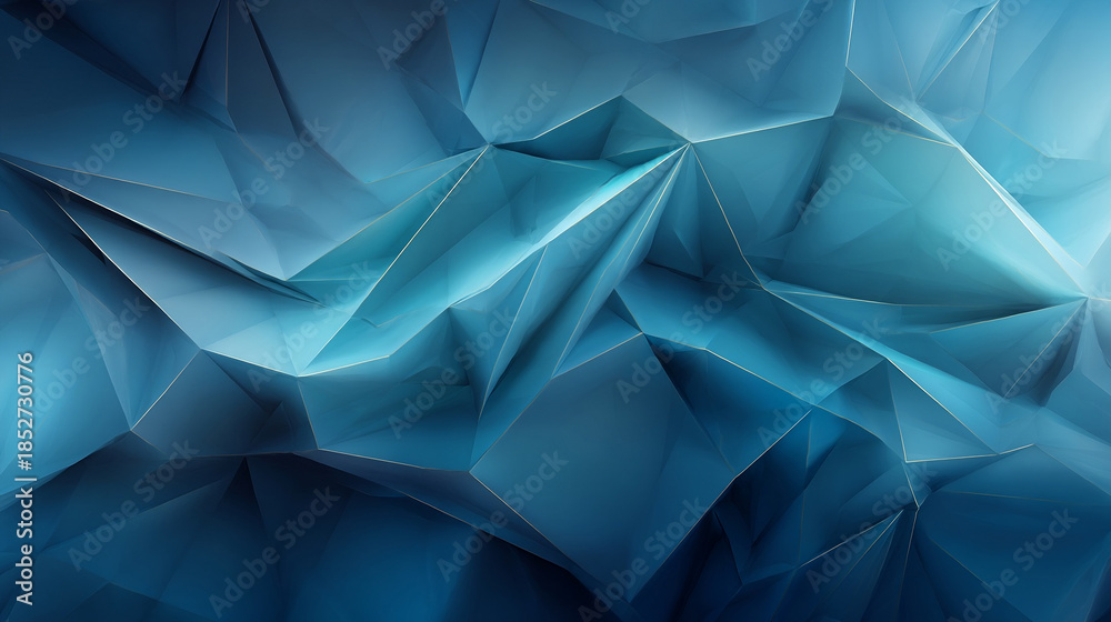 Obraz premium Blue Abstract Polygon Background With Geometric Triangles For Modern Design Projects And Visual Arts