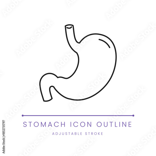 Human Stomach Organ Icon Outline Illustration
