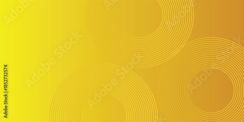 Yellow abstract background with circular shapes composition simple
