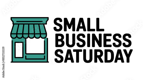 Small Business Saturday logo with a storefront illustration.