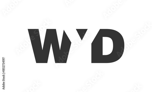 WYD logo design. Initial letter W Y D bold font style for tech startups, consulting, corporate branding. Creative company name, headlines typography identity, trendy logotype.
