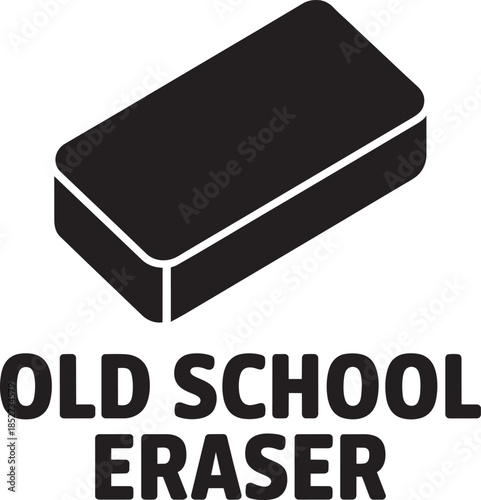 old school eraser illustration for stationery design on transparent background