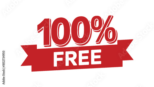 Bold red banner announces a special offer of 100% free.