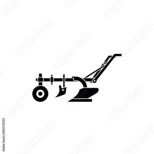 Black and white illustration of a plow.