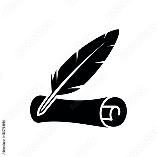 Quill pen and scroll icon representing ancient writing and literature.