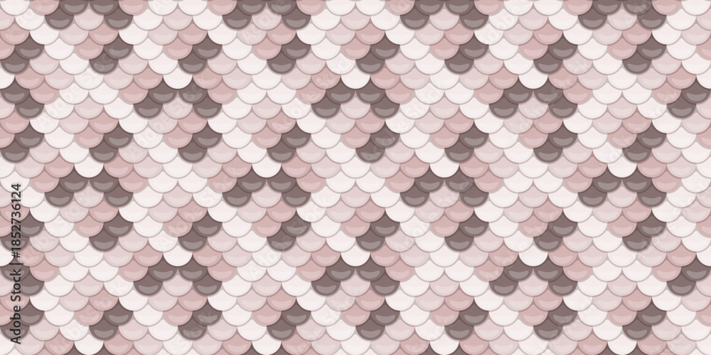 Fototapeta premium Elegant, seamless pattern of overlapping scales in soft pink and brown hues. Perfect for textile design, wallpaper, or website backgrounds. Creates a luxurious, subtle, and textured effect.