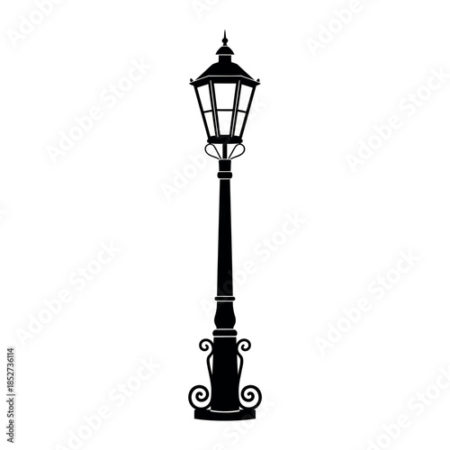 Vintage Street Lamp Silhouette.