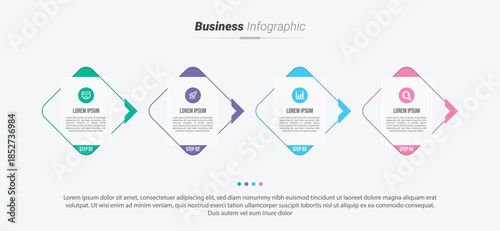 Stylish 4 steps business infographics template, Infographic 4 steps flowchart design, template, info graph template, Professional infographic template business, Infographic with innovative ideas.