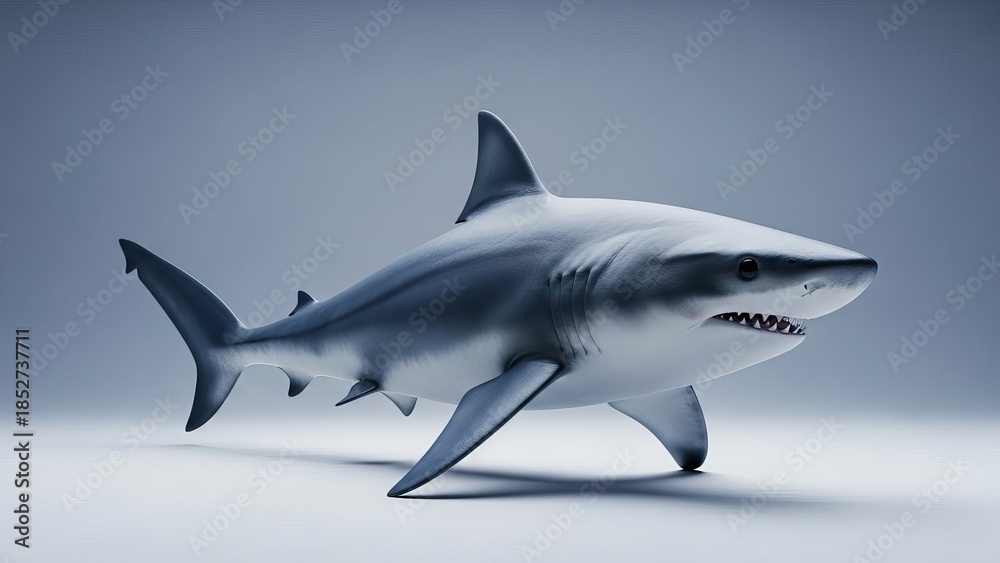 Obraz premium Shark Isolated on Clean Studio Background