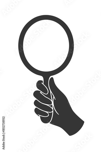 手鏡を持つ手のシルエットアイコン