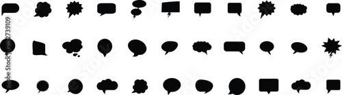 black speech bubble set