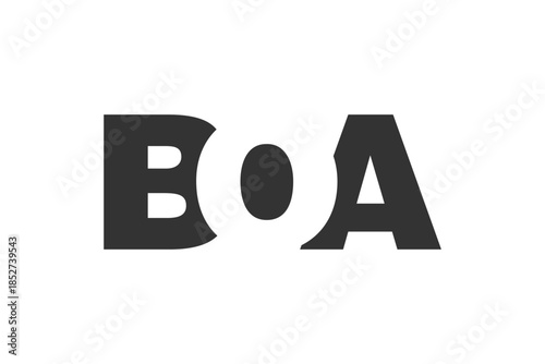 BOA logo design. Initial letter B O A bold font style for tech startups, consulting, corporate branding. Creative company name, headlines typography identity, trendy logotype.