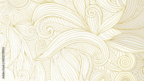 Canvas Print Golden swirling lines create an abstract decorative background pattern
