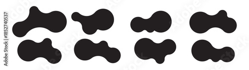 Set of abstract metaball shapes