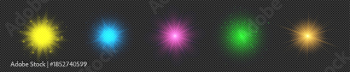 Set of light effects of lens flares