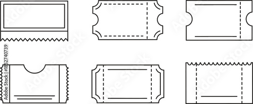 Sixticketstubdesignsisolatedontransparentbackground