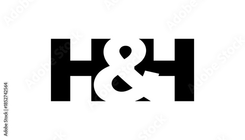 HH logo design in bold style. Black white identity symbol. Modern typography emblem. Corporate branding icon.