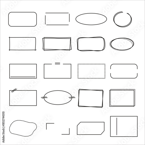 A text box with outlines that can be filled with text.