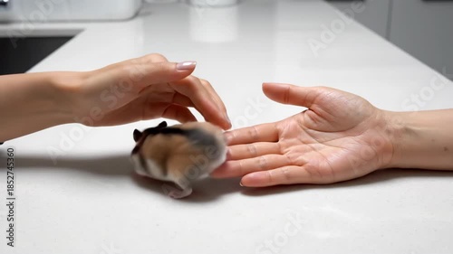 Wallpaper Mural This charming clip captures a playful hamster as it scurries between soft hands in a sunlit kitchen, showcasing its lively spirit and curious nature in a joyous afternoon moment. Torontodigital.ca
