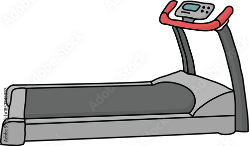 Modern treadmill for home gym fitness and cardio workout illustration