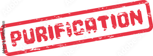 Official PURIFICATION rectangular stamp impression with a distressed vintage grunge effect element