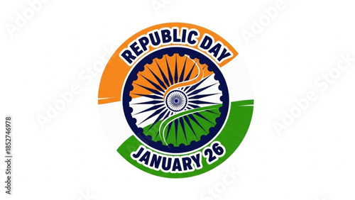 Indian Republic Day Celebration on January 26th with National Flag Colors