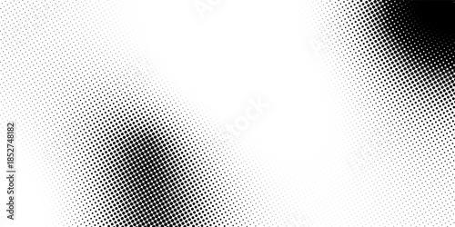 Abstract grey wave dotted line background. Gray dynamic dash stripe texture. Warped and curved lines wallpaper for tech design template, presentation, brochure, leaflet, booklet. Vector backdrop
