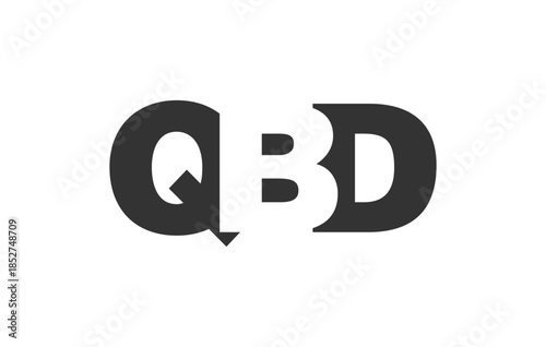 QBD logo design. Initial letter Q B D bold font style for tech startups, consulting, corporate branding. Creative company name, headlines typography identity, trendy logotype.