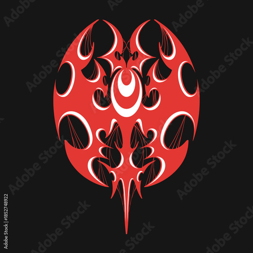 Neo tribal tattoo cursed geometric traditional design