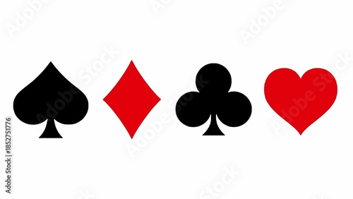 A vibrant collection of classic playing card suit symbols spades, diamonds, clubs, and hearts, digitally rendered to represent gaming, strategy, luck, and casino entertainment