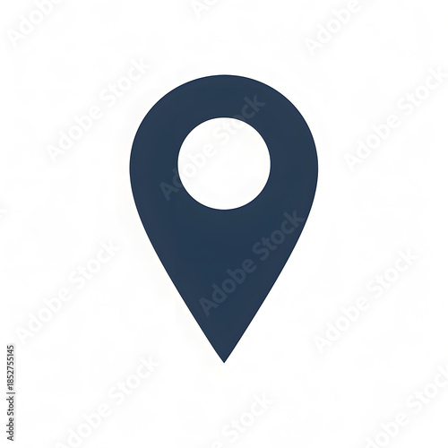 Minimalist Blue Location Pin Icon; Simple Map Pointer Vector Symbol for GPS Navigation, Waypoint Marking, Travel Destinations, and Address Tracking Web UI Design