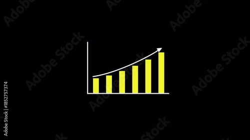 Graph Icon Animation HD On Alpha