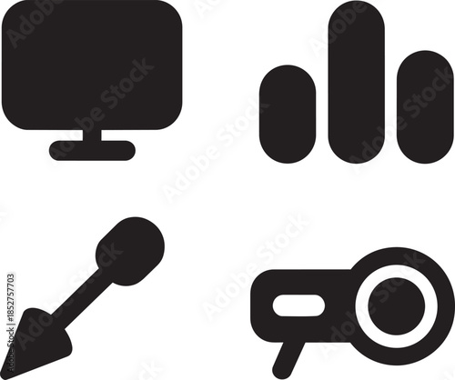 Computer analytics microphone and projector for business presentation and meeting