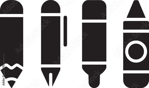 Pencil pen marker and crayon for drawing writing and coloring art supplies